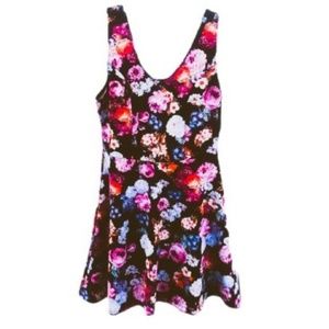 Poof Couture Floral A-Line Fit & Flare Midi Dress